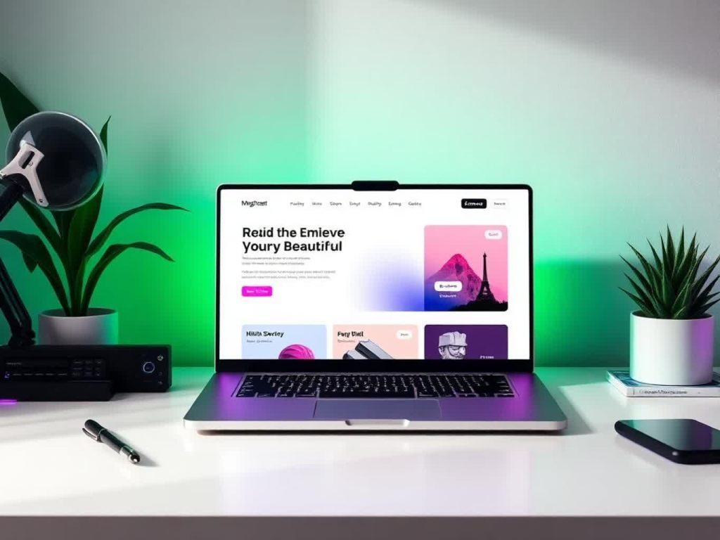 لپتاپ روی میز